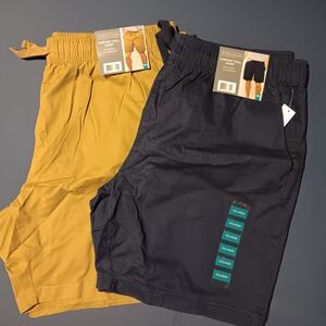 Men's NAVY and Tan Drawstring Shorts